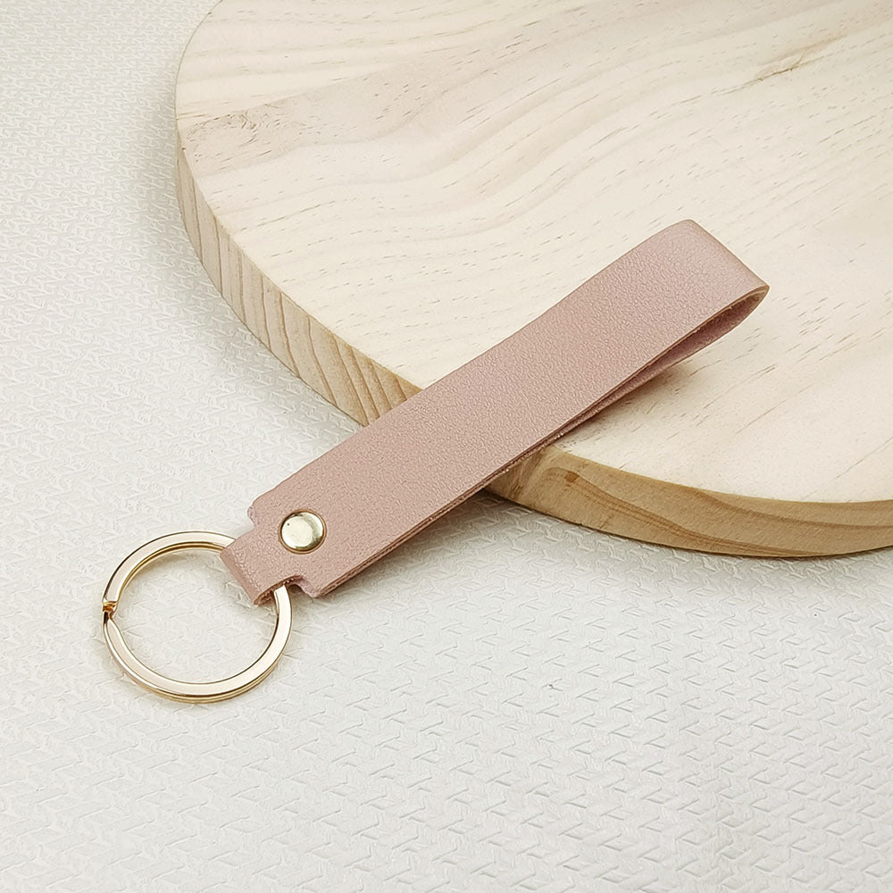 Llavero de mano cuero sintetico rosado
