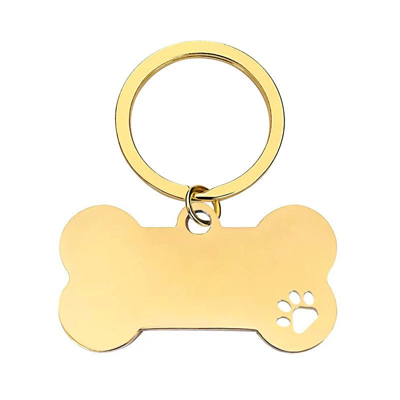 Placa de perrito color dorado