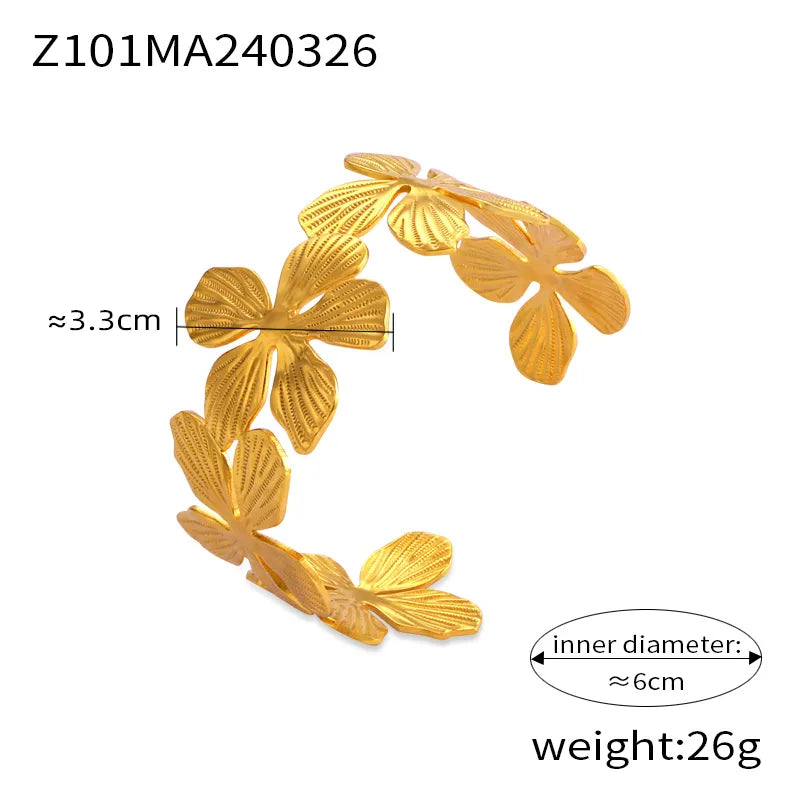 Brazalete Flores Acero inxo