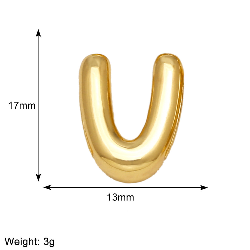 Letra U para pulsera enchapado en oro 18K