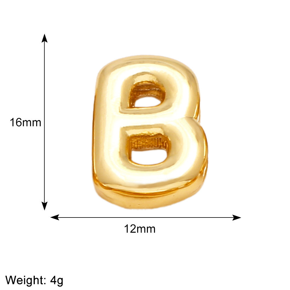 Letra B para pulsera enchapado en oro 18K
