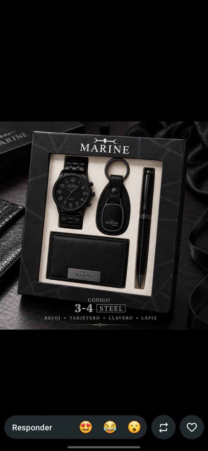 Set con reloj, llavero, tarjetero y lápiz personalizado