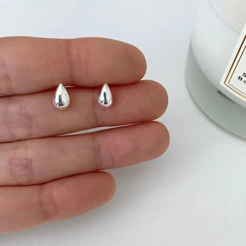 Gotitas De Agua Pendientes color plateado. Plata 925