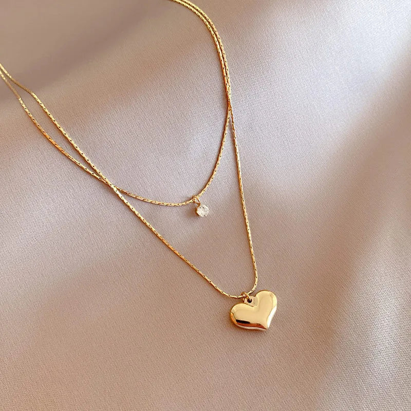 Cadena de corazon, color dorado