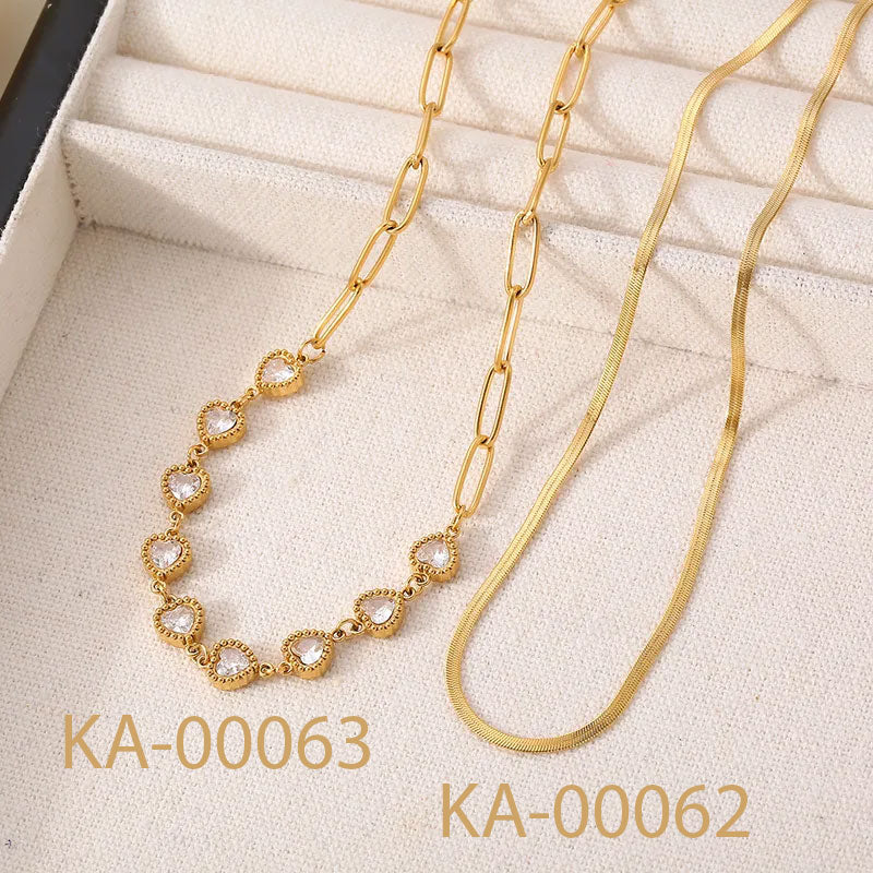Cadena de acero inoxidable en Forma De Coraz—n, Color dorado