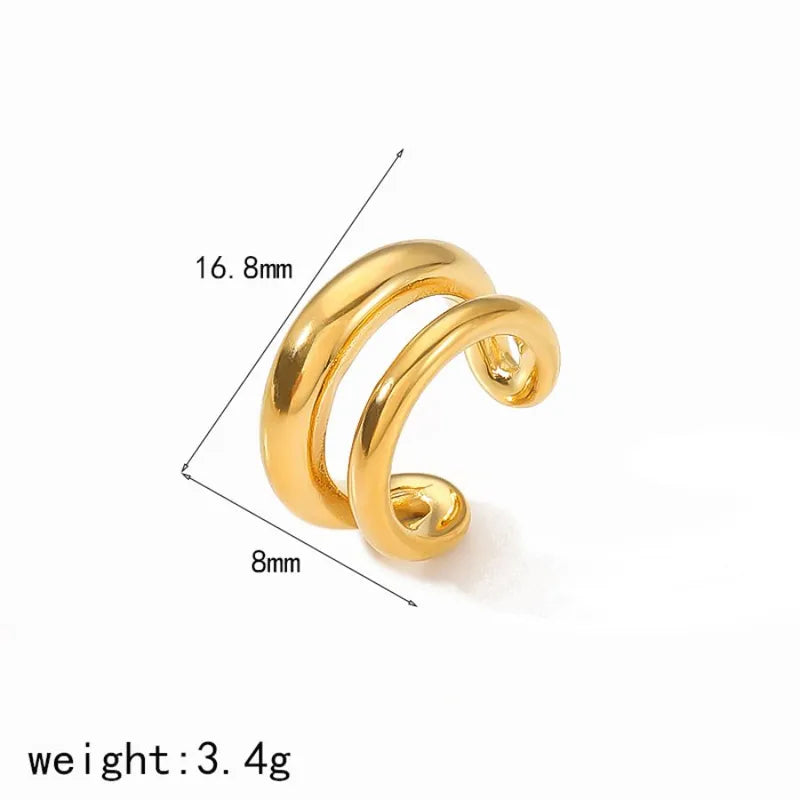 Earcuff Chapado En Oro De 14k.