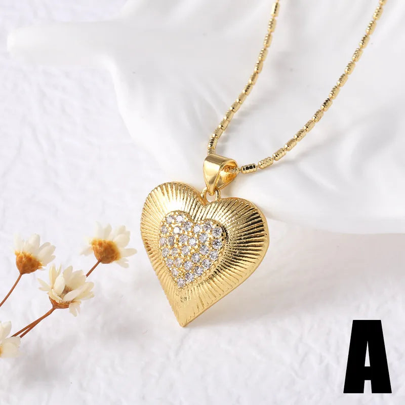 Cadena de corazon con circonitas