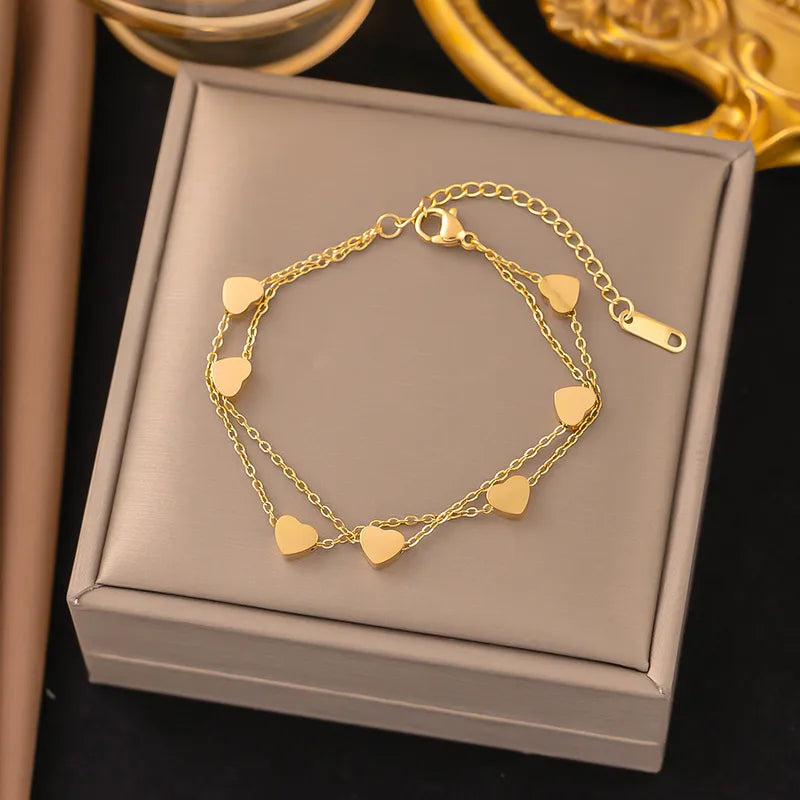 Pulsera doble de corazon