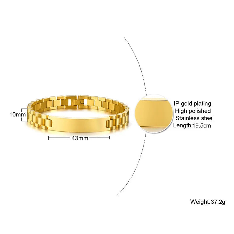 pulsera Color dorado Acero inoxidable 10mm * 21cm