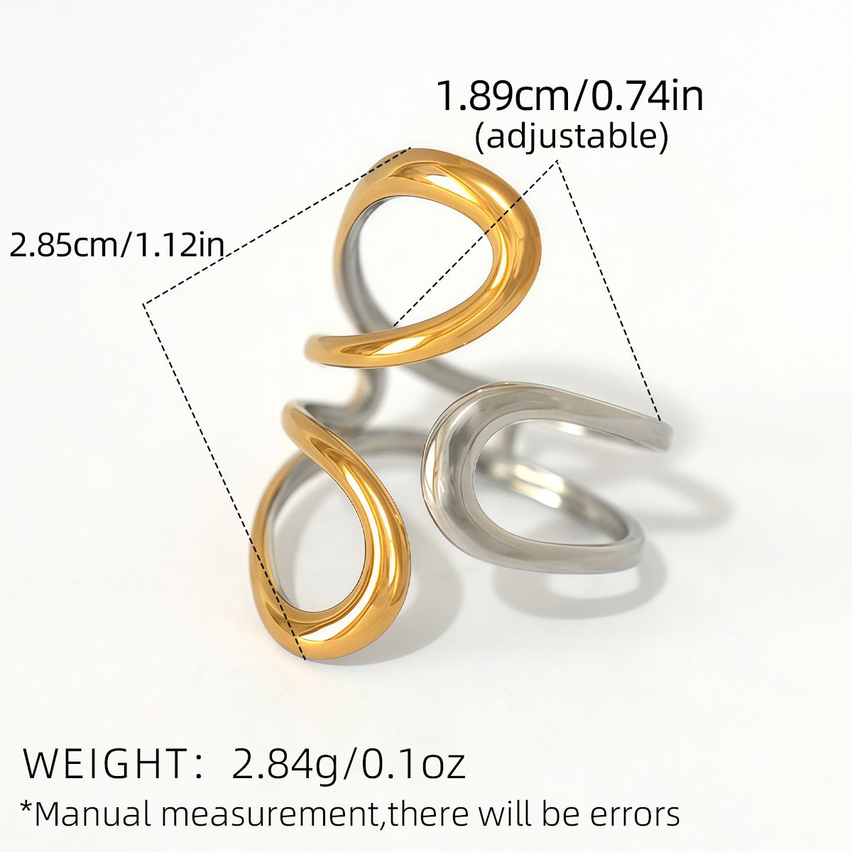Anillo de dorado y plateado 1