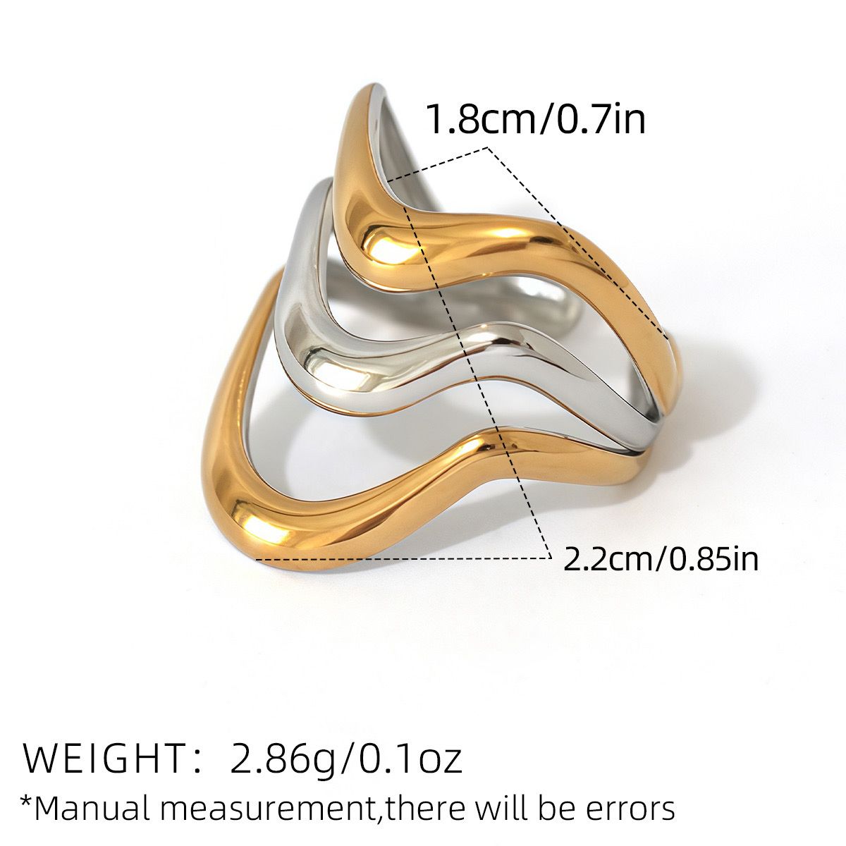 Anillo de dorado y plateado 2