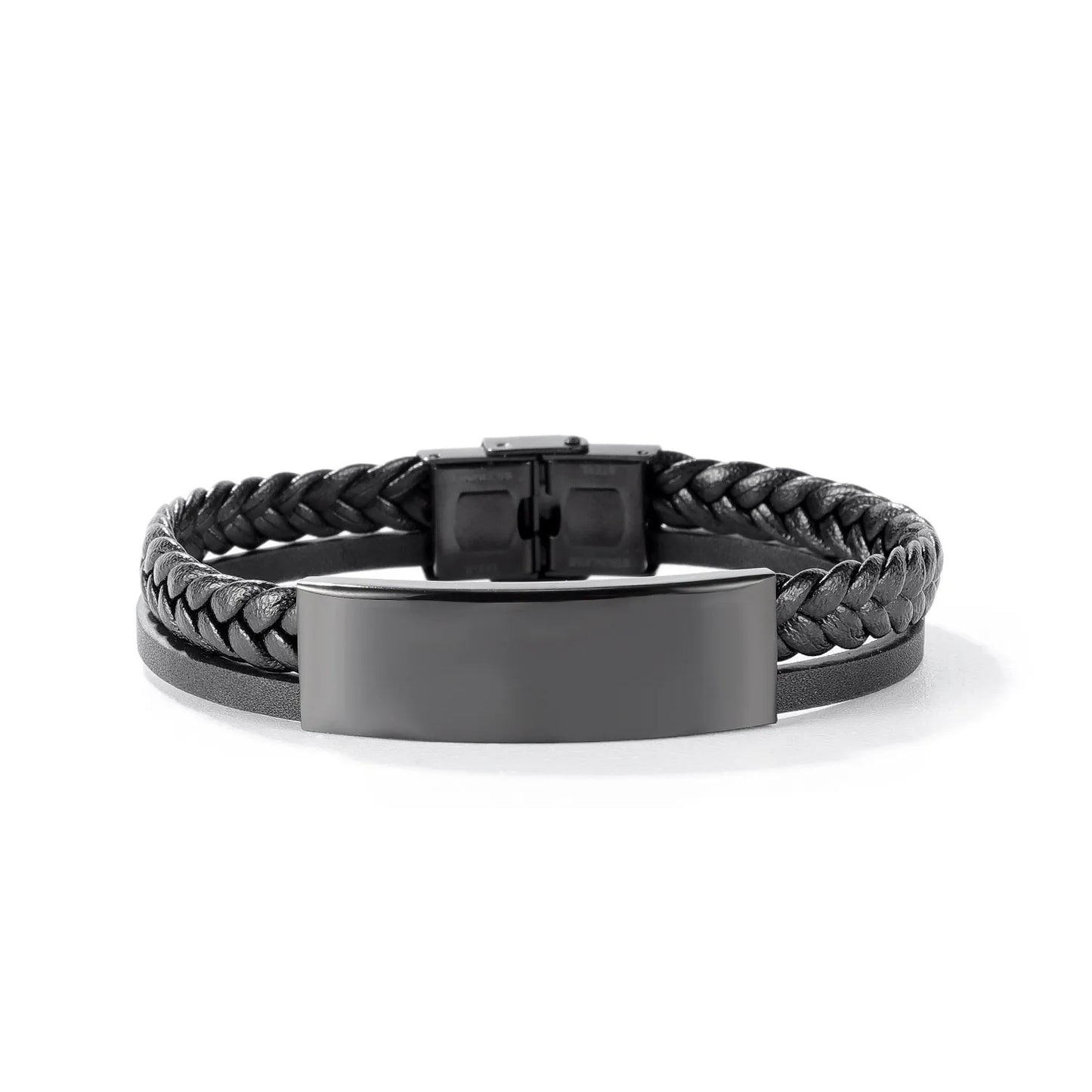 Pulsera de cuero doble trenza para grabado laser