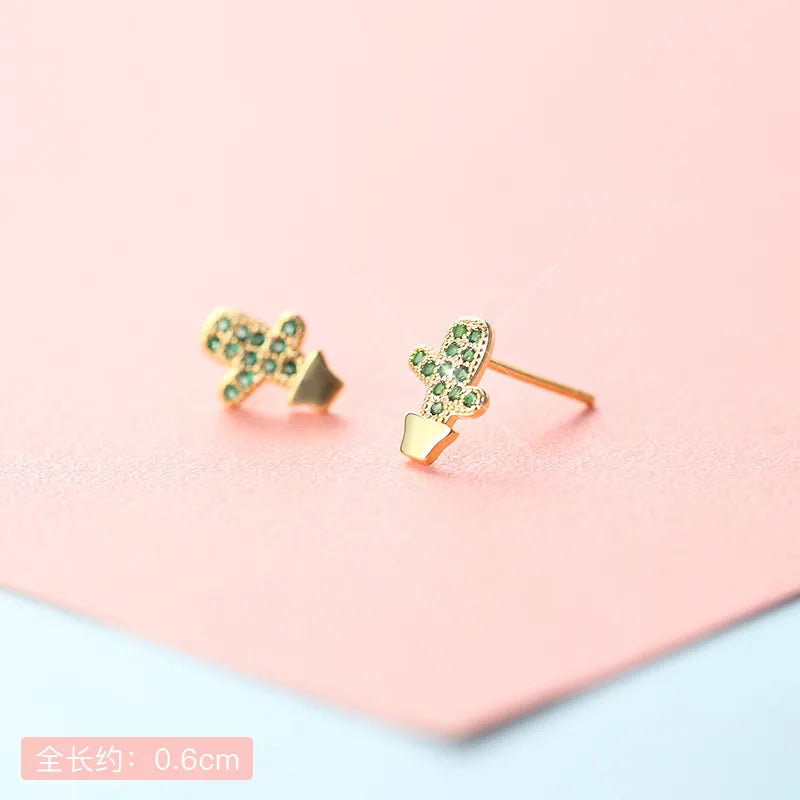 Aretes de Cactus Chapado en cobre