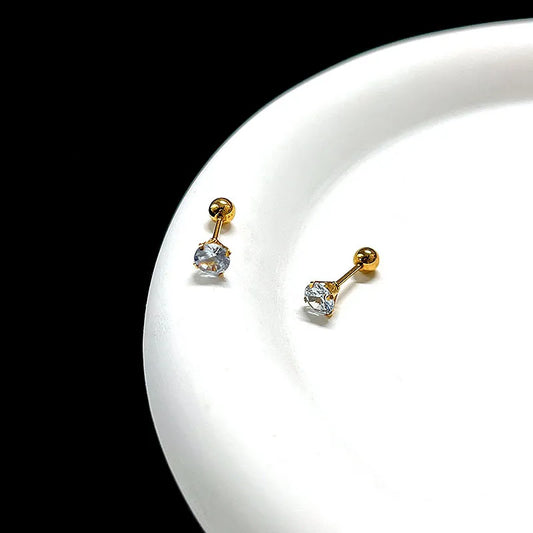 Aretes estilo piercing Geométrico de 5mm Acero Inoxidable 304