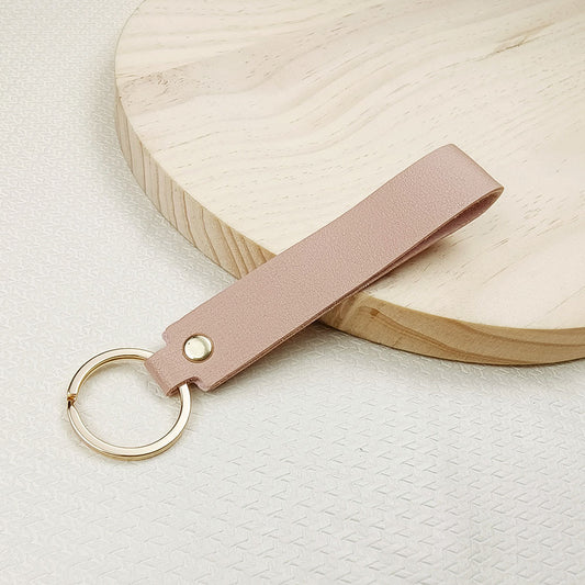 Llavero de mano cuero sintetico rosado