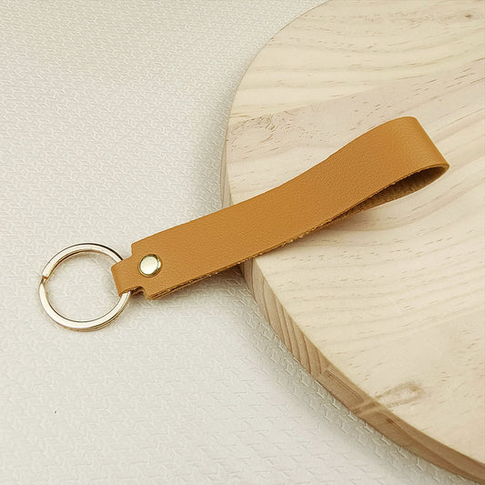 Llavero de mano cuero sintetico bronce