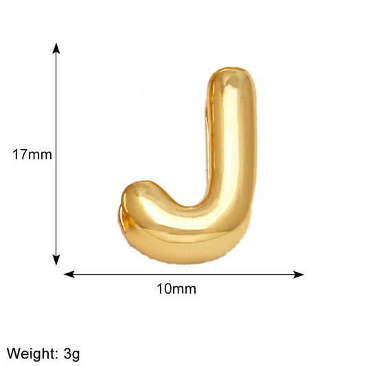 Letra J para pulsera enchapado en oro 18K