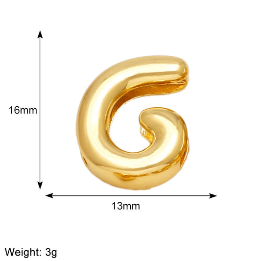 Letra G para pulsera enchapado en oro 18K