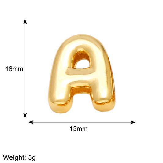 Letra A para pulsera enchapado en oro 18K