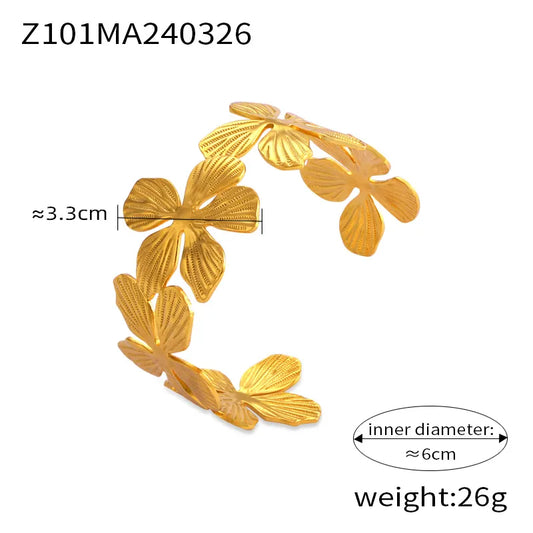 Brazalete Flores Acero inxo