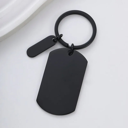 Llavero doble negro Acero inox