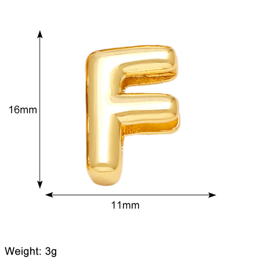 Letra F para pulsera enchapado en oro 18K
