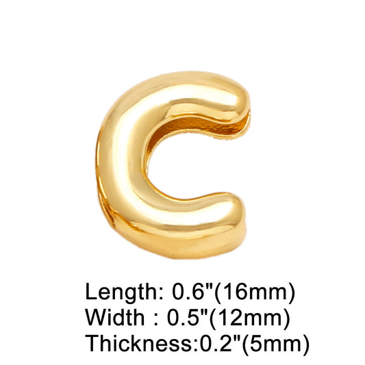 Letra C para pulsera enchapado en oro 18K