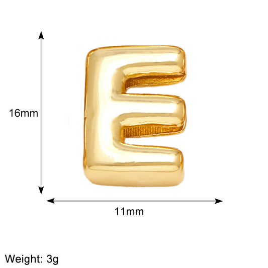 Letra E para pulsera enchapado en oro 18K