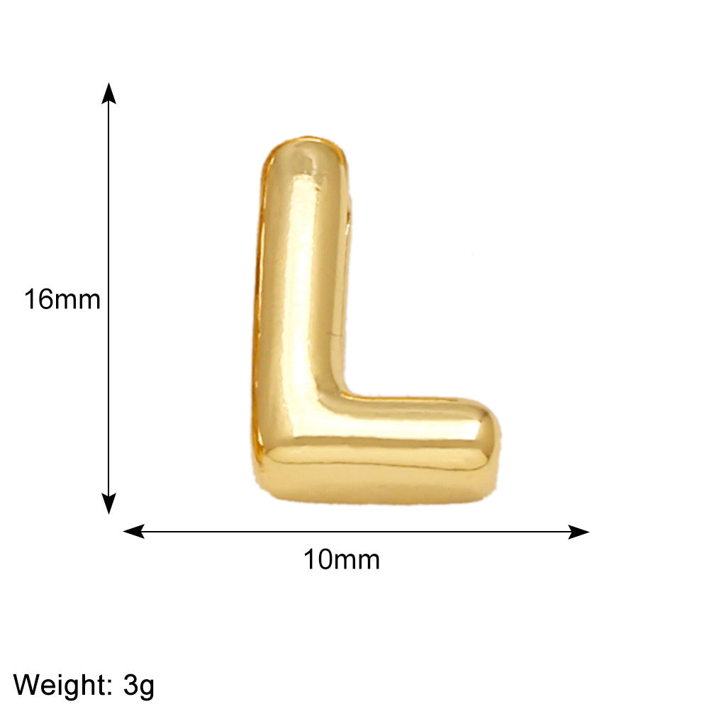 Letra L para pulsera enchapado en oro 18K