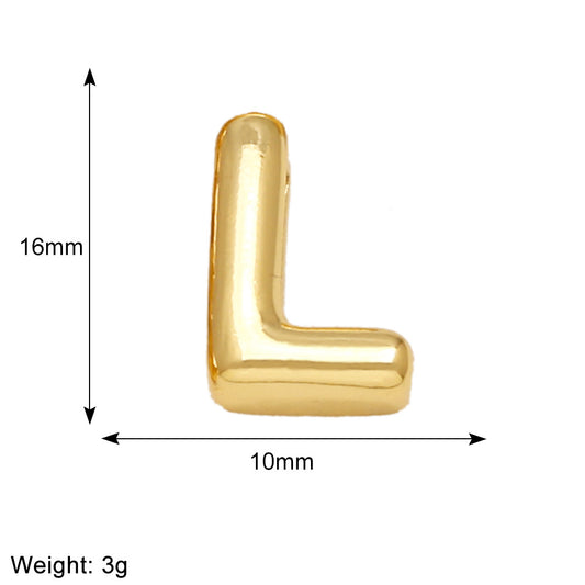 Letra L para pulsera enchapado en oro 18K
