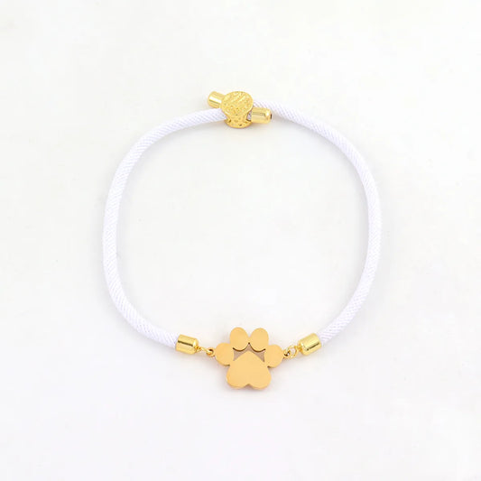 Pulsera de hilo mas dije huella de acero inoxidable