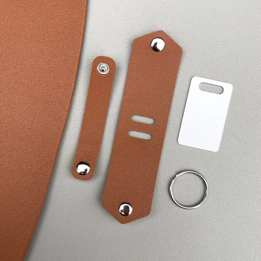 Llavero café Slip-on  Estilo Simple Color Sólido Cuero Sintético Lámina de aluminio.