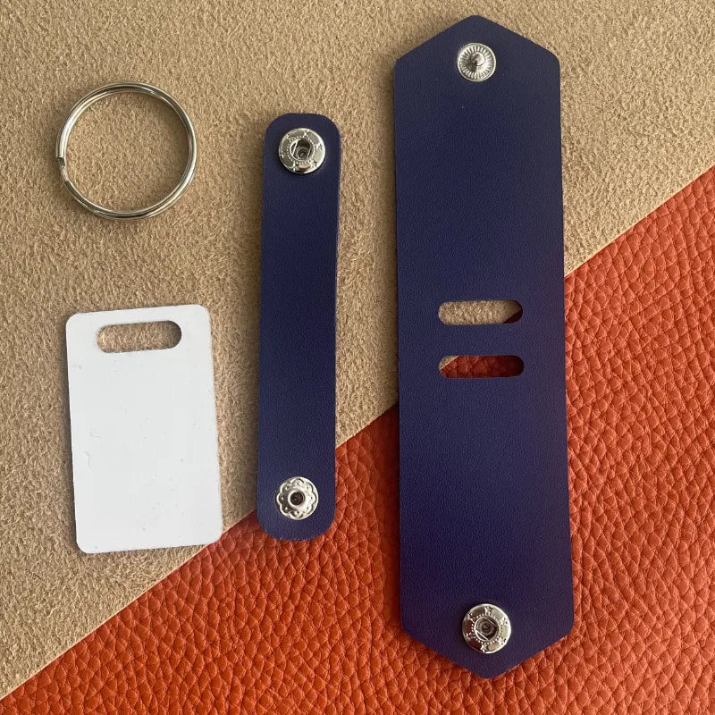 Llavero azul Slip-on  Estilo Simple Color Sólido Cuero Sintético Lámina de aluminio.