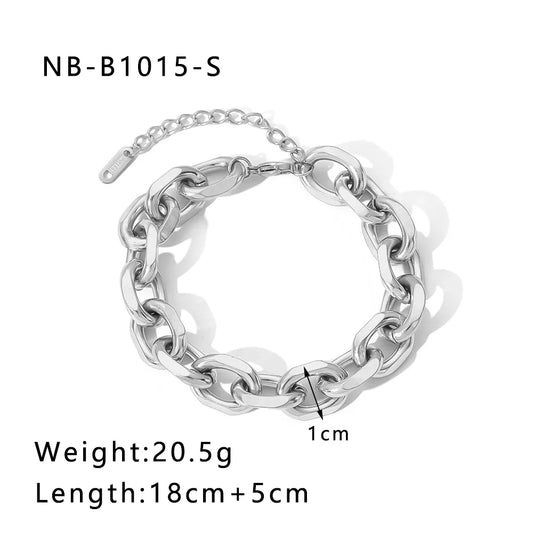 Pulsera  Hip Hop Punk Estilo Clasico color plateado