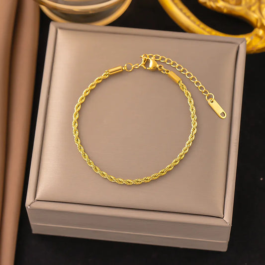 Pulsera estilo de flores de canamo color dorado peq