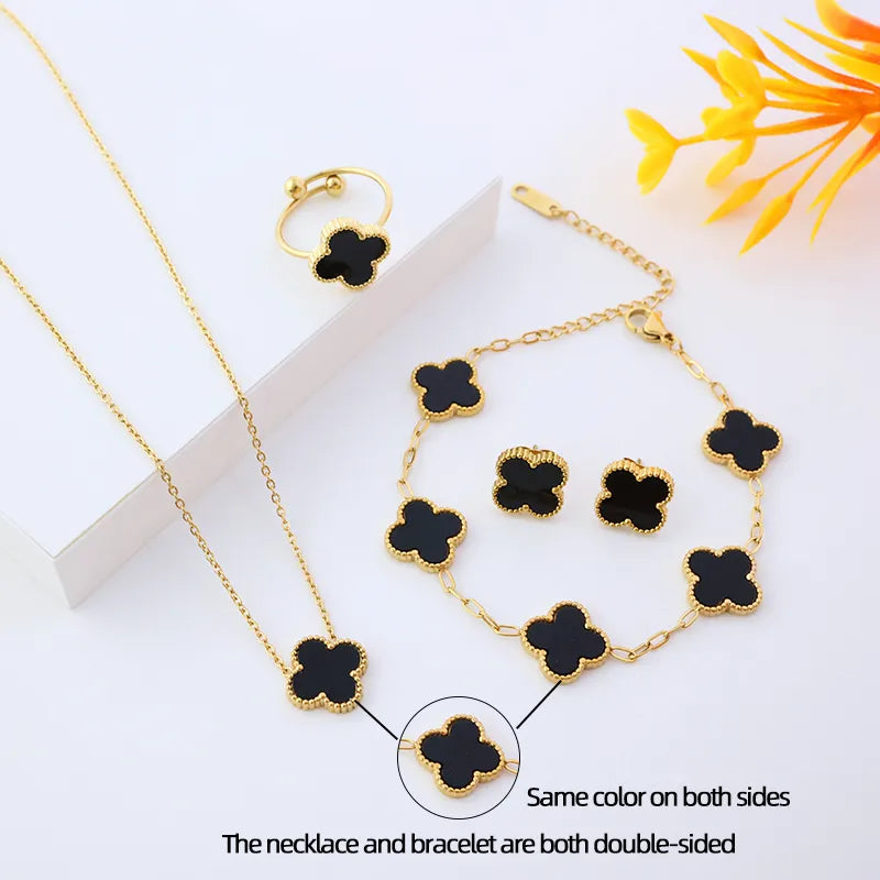 Conjunto de 3 piezas trebol negro