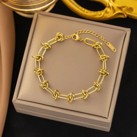 Pulsera  Hip Hop Punk Estilo Clasico color dorado