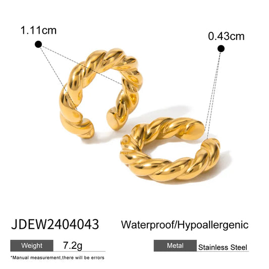 Earcuff doble trenza,