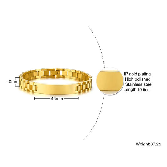 pulsera Color dorado Acero inoxidable 10mm * 21cm