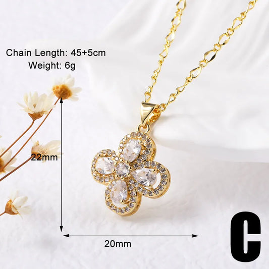 Cadena de Cobre  con circones Chapados En Oro De 18K.