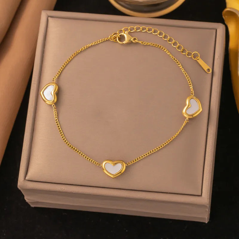 set de corazon blanco Acero Inoxidable (3 pcs)