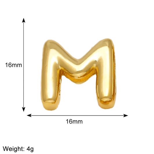Letra M para pulsera enchapado en oro 18K