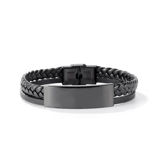 Pulsera de cuero doble trenza para grabado laser