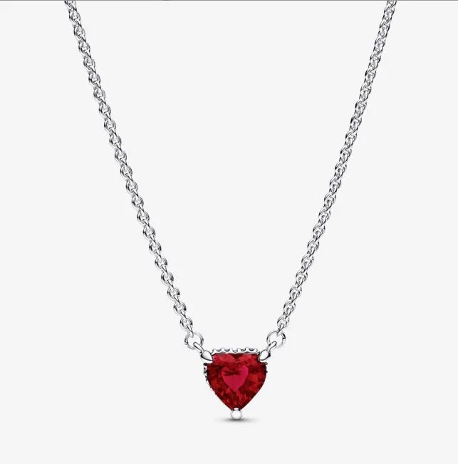 Cadena pandora plata 925 rojo