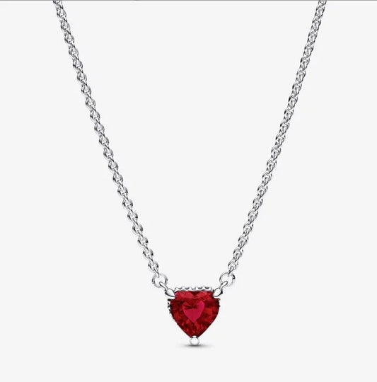 Cadena pandora plata 925 rojo
