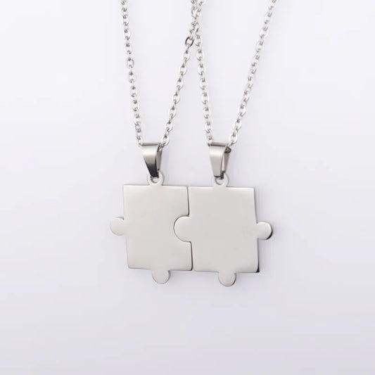 Cadena doble Rompecabezas plateado Acero Inoxidable 304 Estilo Simple Resistente Al Agua Y Deslustre